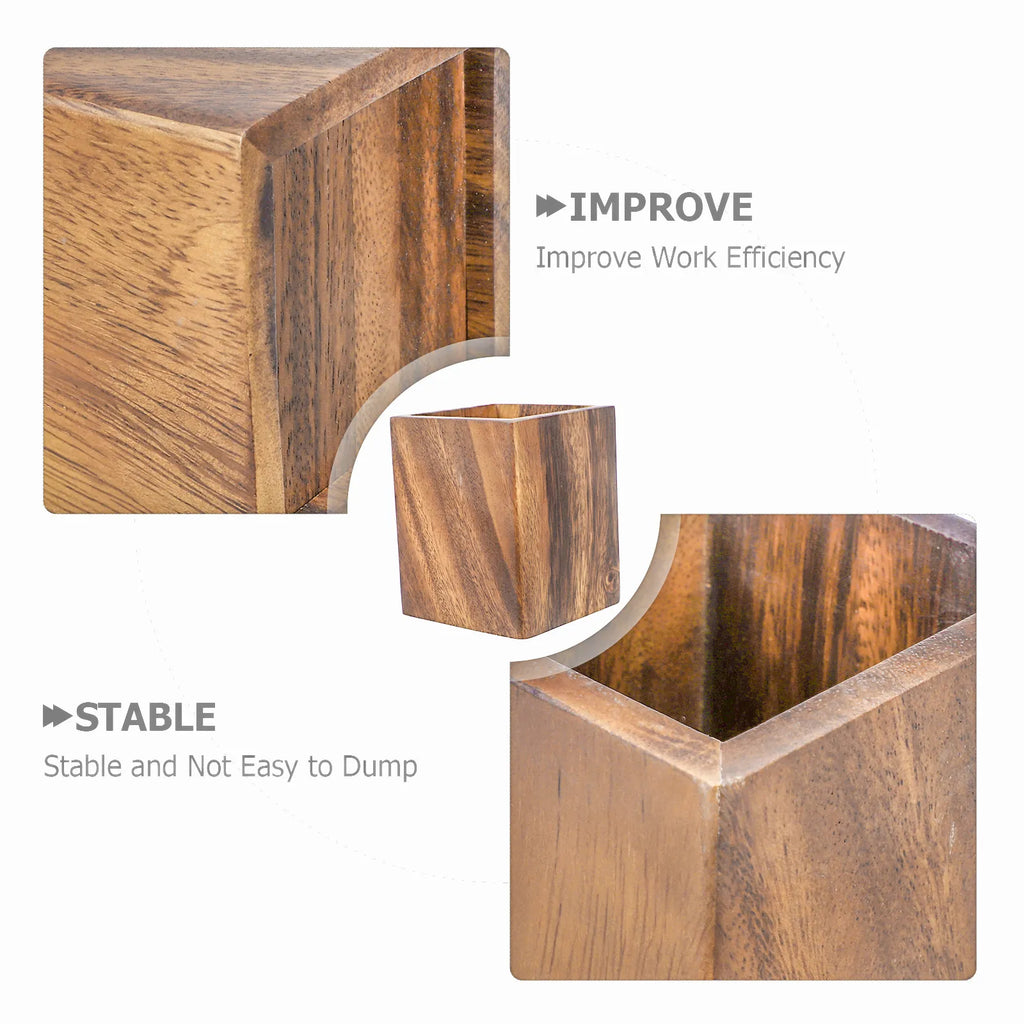 Erixio Grain Handcrafted Walnut Pen Cup — Erixio Modern Desks & Workspace Accessories — view 3