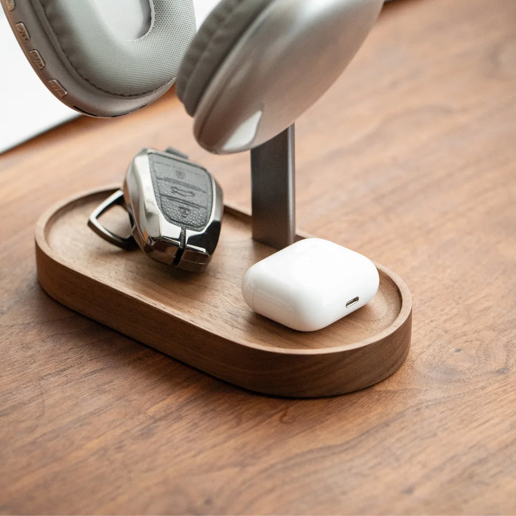 Erixio Harbour Headphone Stand with Tray — Erixio Modern Desks & Workspace Accessories — view 3