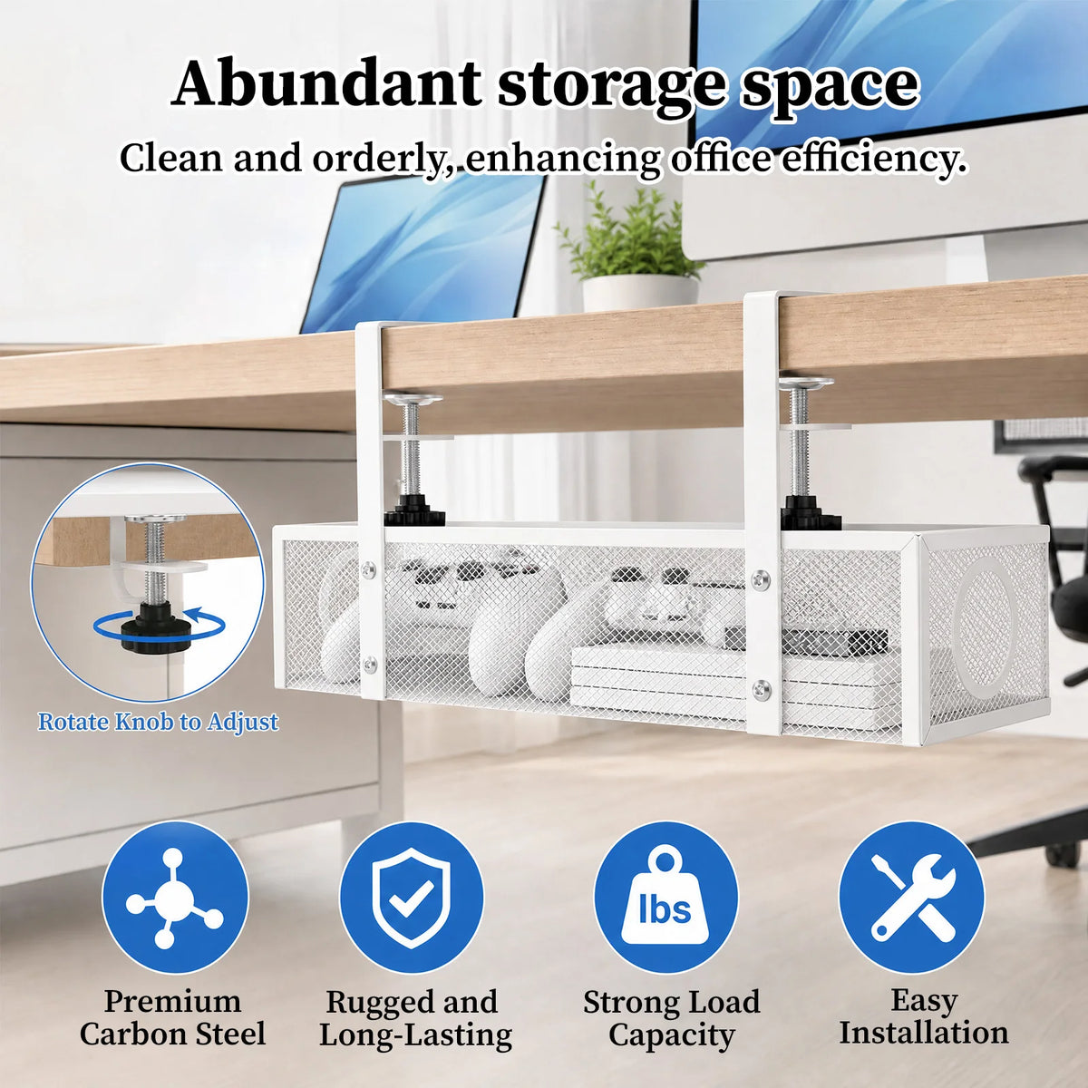 Erixio Clasp Clamp-On Cable Tray — Erixio Modern Desks & Workspace Accessories — view 3