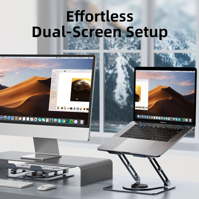 Erixio Pivot Rotating Aluminium Laptop Stand — Erixio Modern Desks & Workspace Accessories — view 3