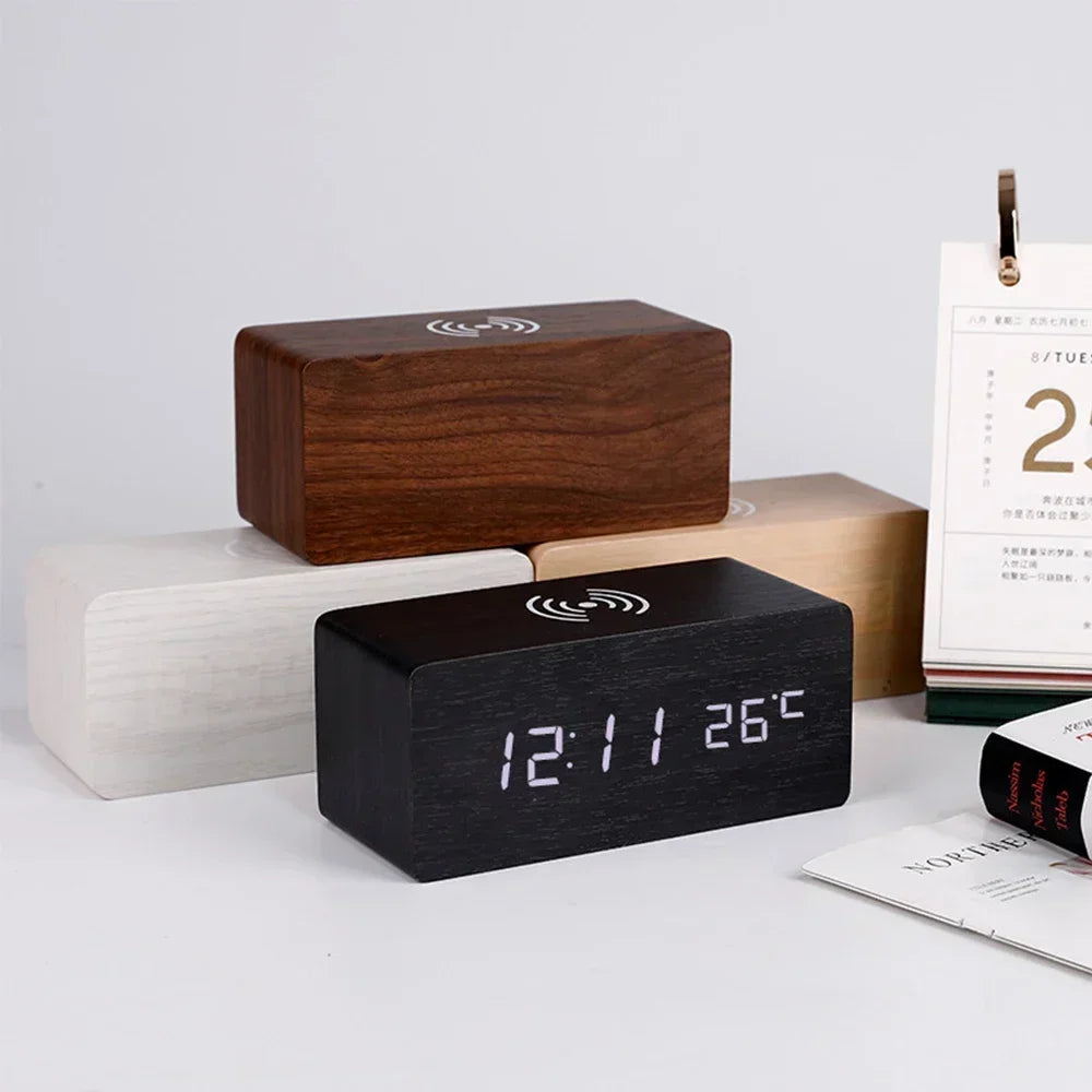 Erixio Dawn Wooden LED Desk Clock — Erixio Modern Desks & Workspace Accessories — view 3