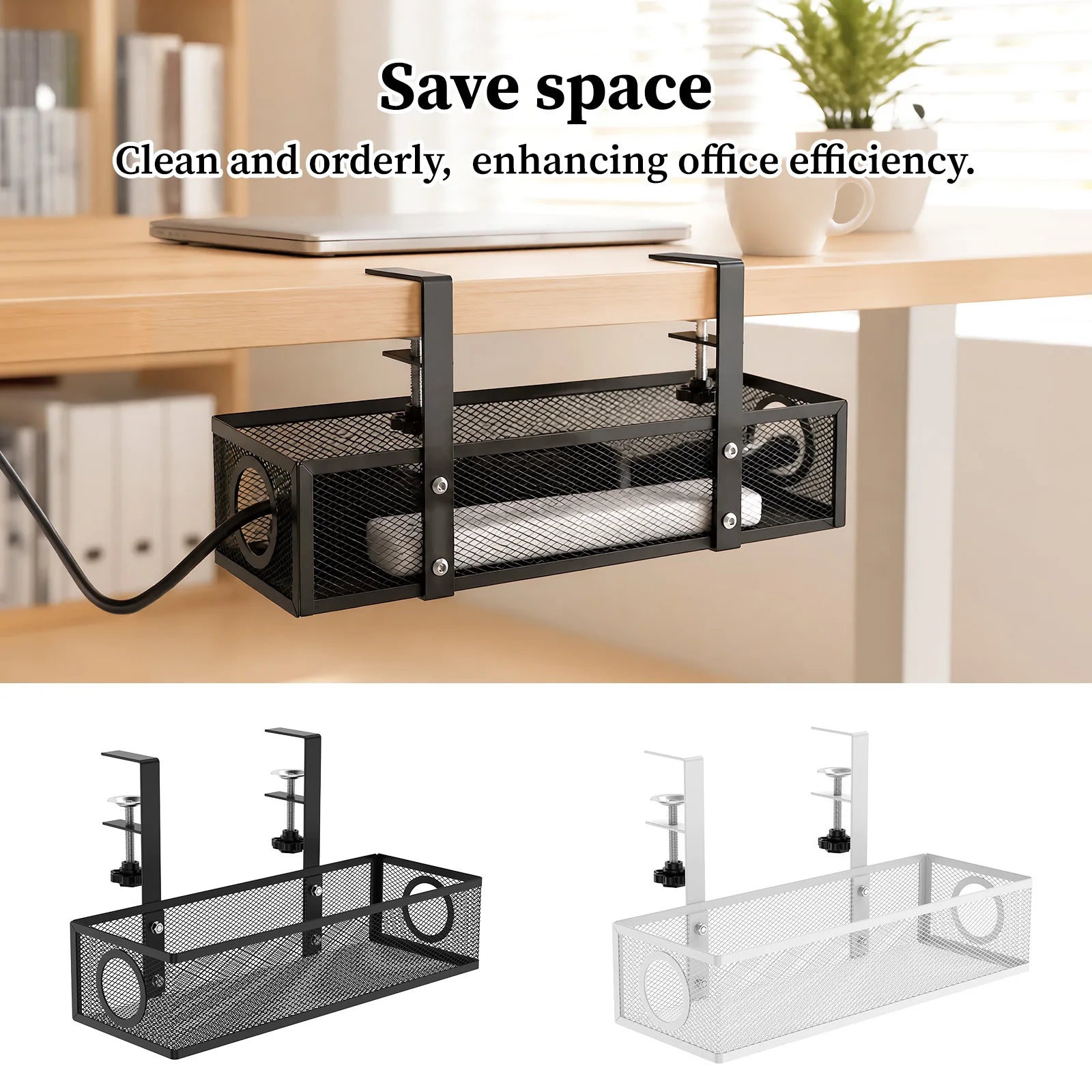 Erixio Clasp Clamp-On Cable Tray — Erixio Modern Desks & Workspace Accessories