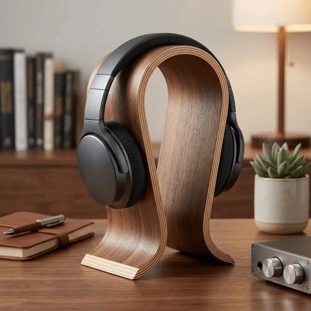 Erixio Arc Bentwood Headphone Stand — Erixio Modern Desks & Workspace Accessories — view 2