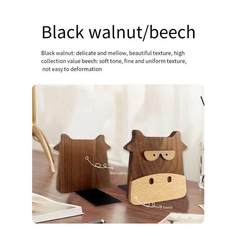 Erixio Vale Walnut and Beech Bookends — Erixio Modern Desks & Workspace Accessories — view 4