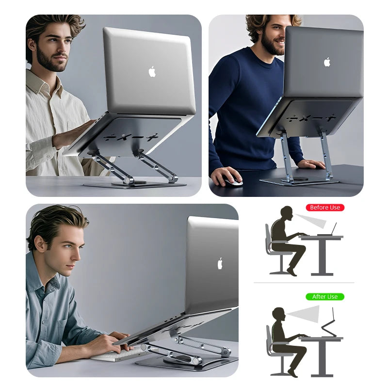 Erixio Pivot Rotating Aluminium Laptop Stand — Erixio Modern Desks & Workspace Accessories — view 4