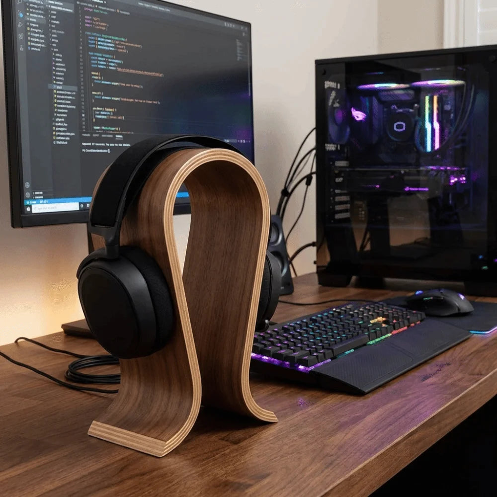 Erixio Arc Bentwood Headphone Stand — Erixio Modern Desks & Workspace Accessories — view 4