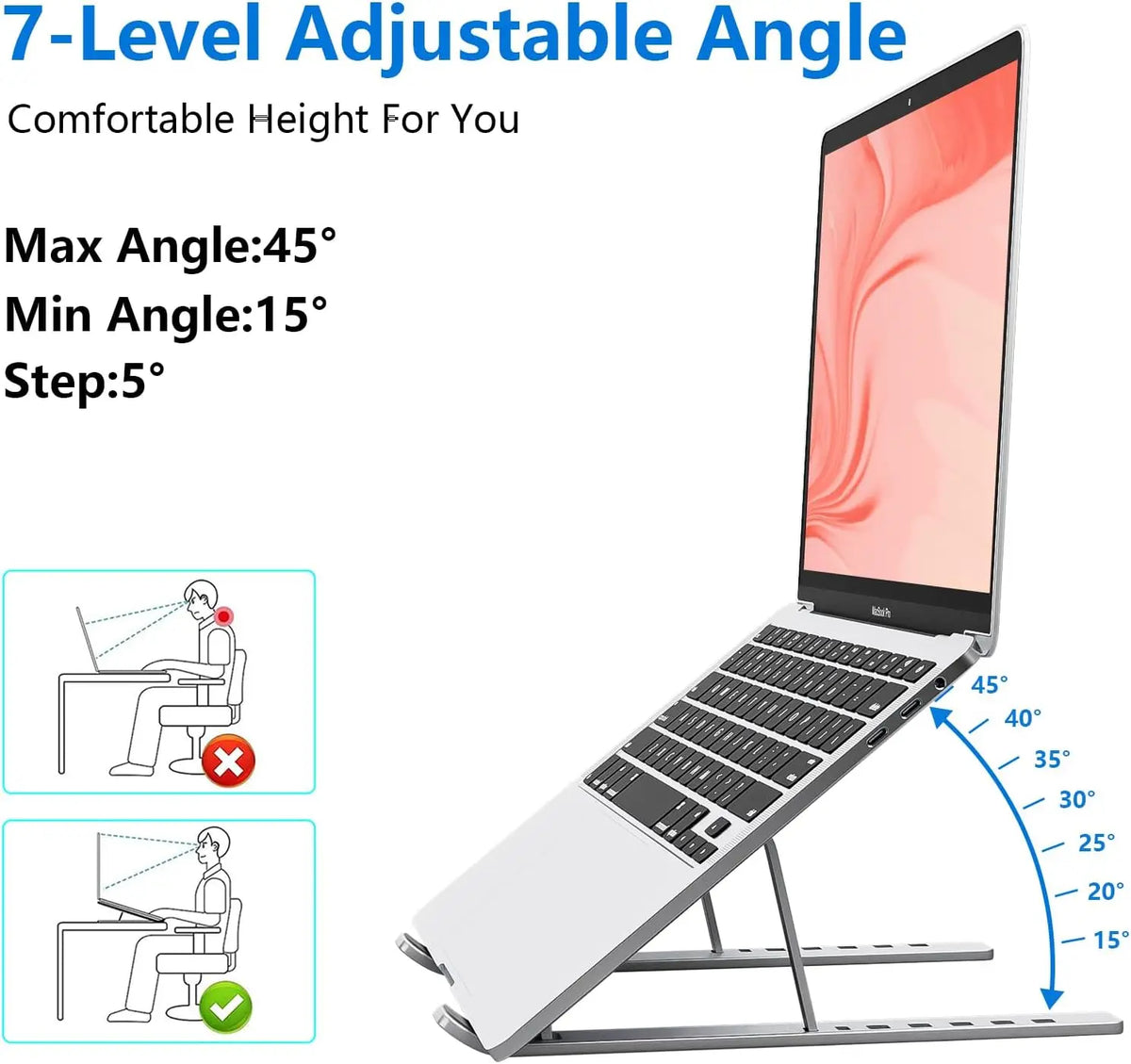 Erixio Fold Seven-Level Laptop Stand — Erixio Modern Desks & Workspace Accessories — view 3