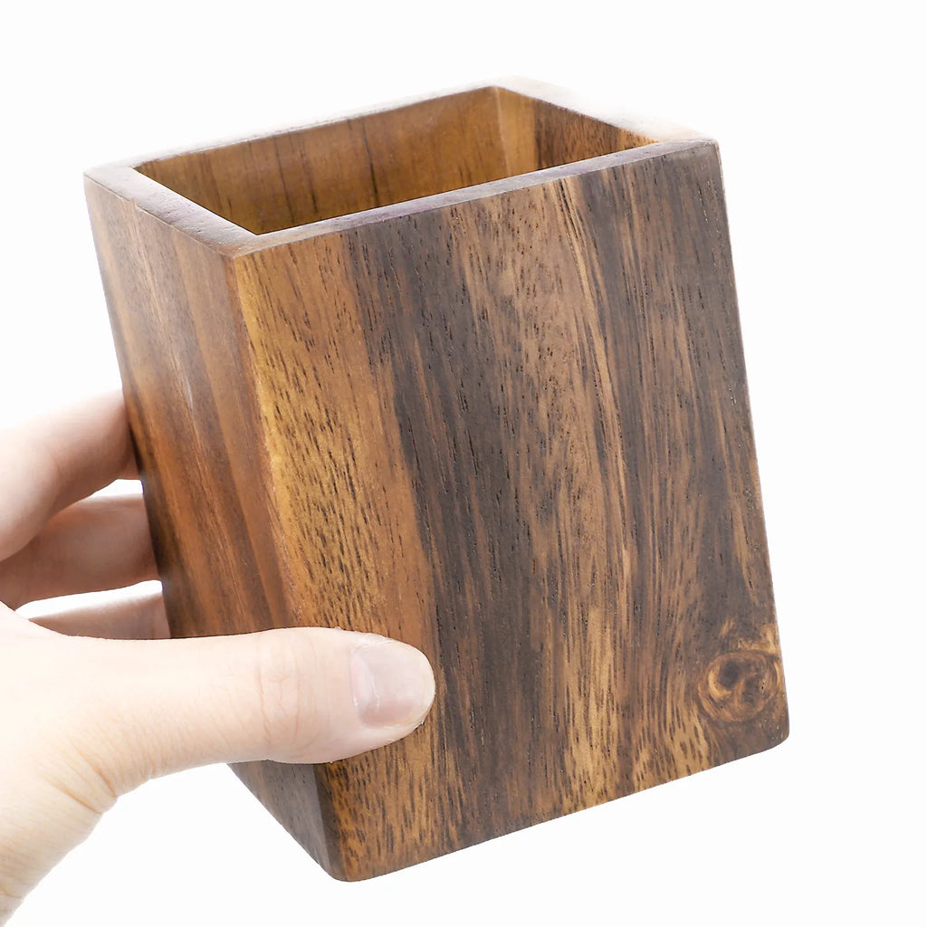 Erixio Grain Handcrafted Walnut Pen Cup — Erixio Modern Desks & Workspace Accessories