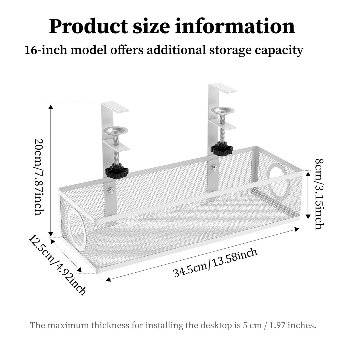Erixio Clasp Clamp-On Cable Tray — Erixio Modern Desks & Workspace Accessories — view 2